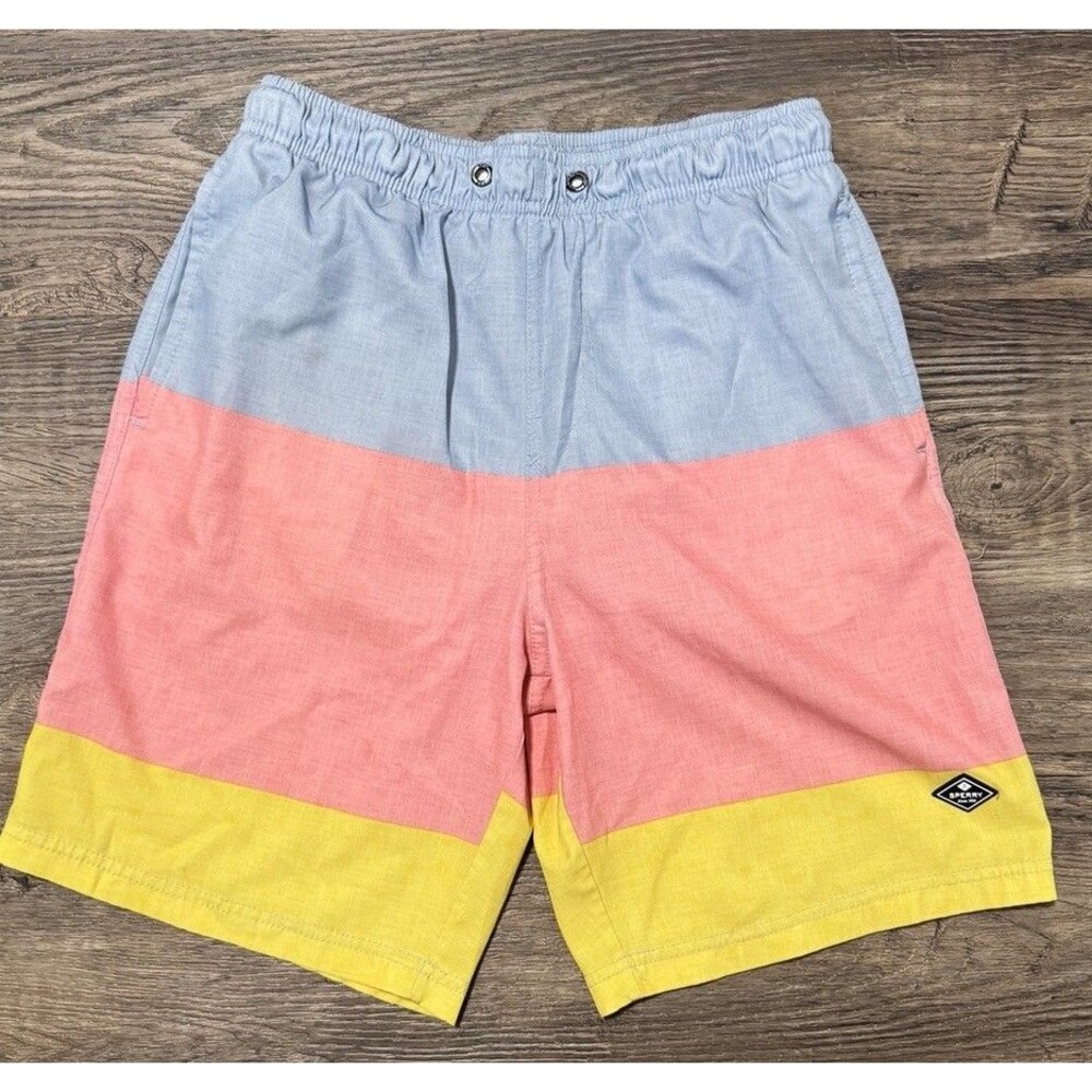 Boy's, Sperry Swimsuit/Trunks, Color block Bright Colors and Logo, Size: L 14-16